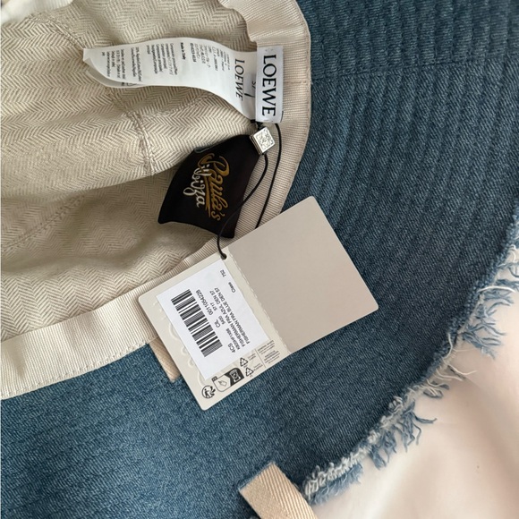 Loewe Frayed Denim Hat with Logo Straps main image 8